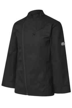 Chaqueta negra de cocinero de diseño original ligeramente entallada