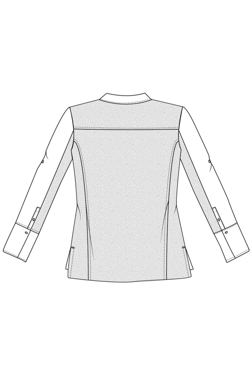 Blusa camarera manga larga con espalda de jersey
