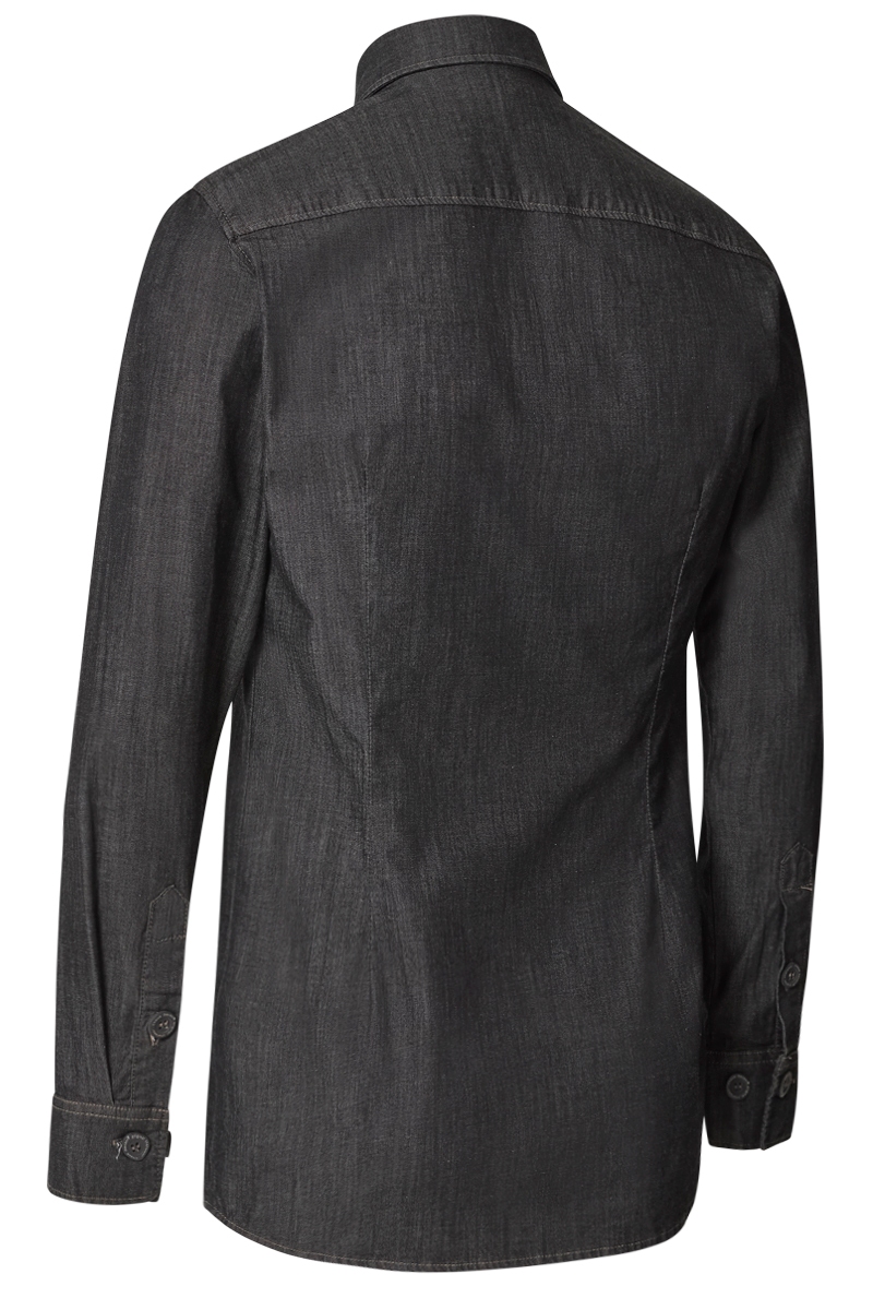 Camisa cambrer de màniga llarga en color negre 1