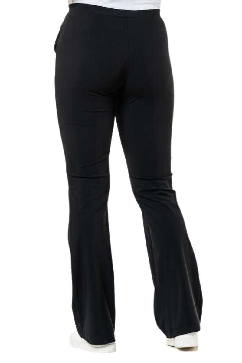 Pantalón mujer negro de vestir elástico con goma en la cintura