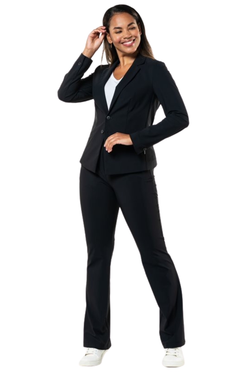 Pantalón mujer negro de vestir elástico con goma en la cintura
