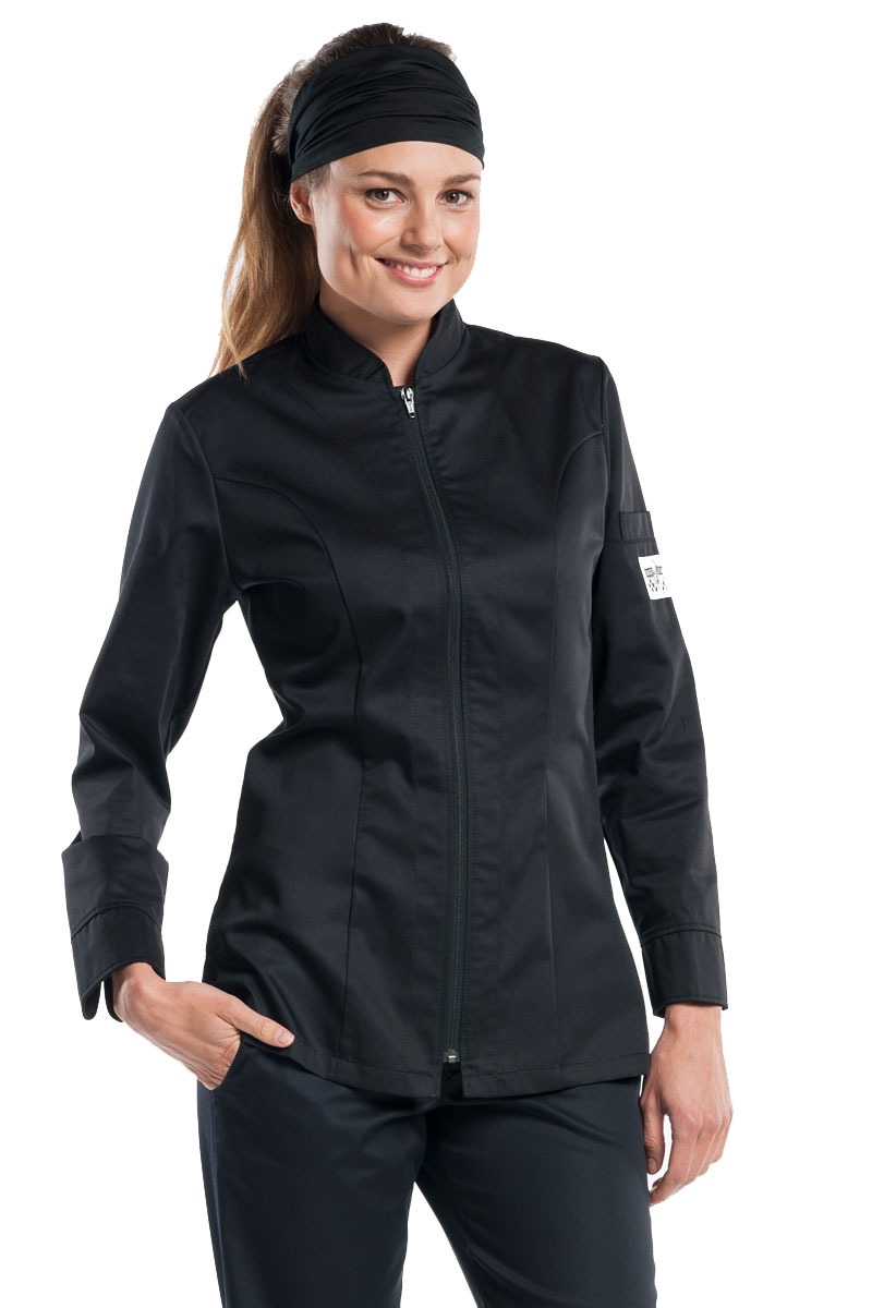 subterraneo Isaac global Chaud Devant Monza Negra | Chaqueta Cocina Mujer