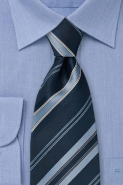 corbata de microfibra de rallas azul