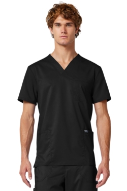 Casaca sanitaria Cherokee cuello de pico negra WWE670