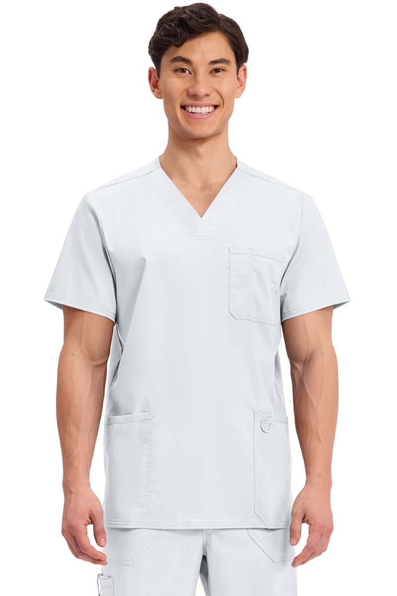 Casaca sanitaria Cherokee cuello de pico blanca WWE670