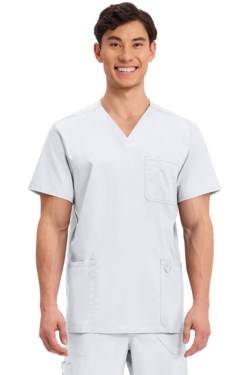 Casaca sanitaria Cherokee cuello de pico blanca WWE670