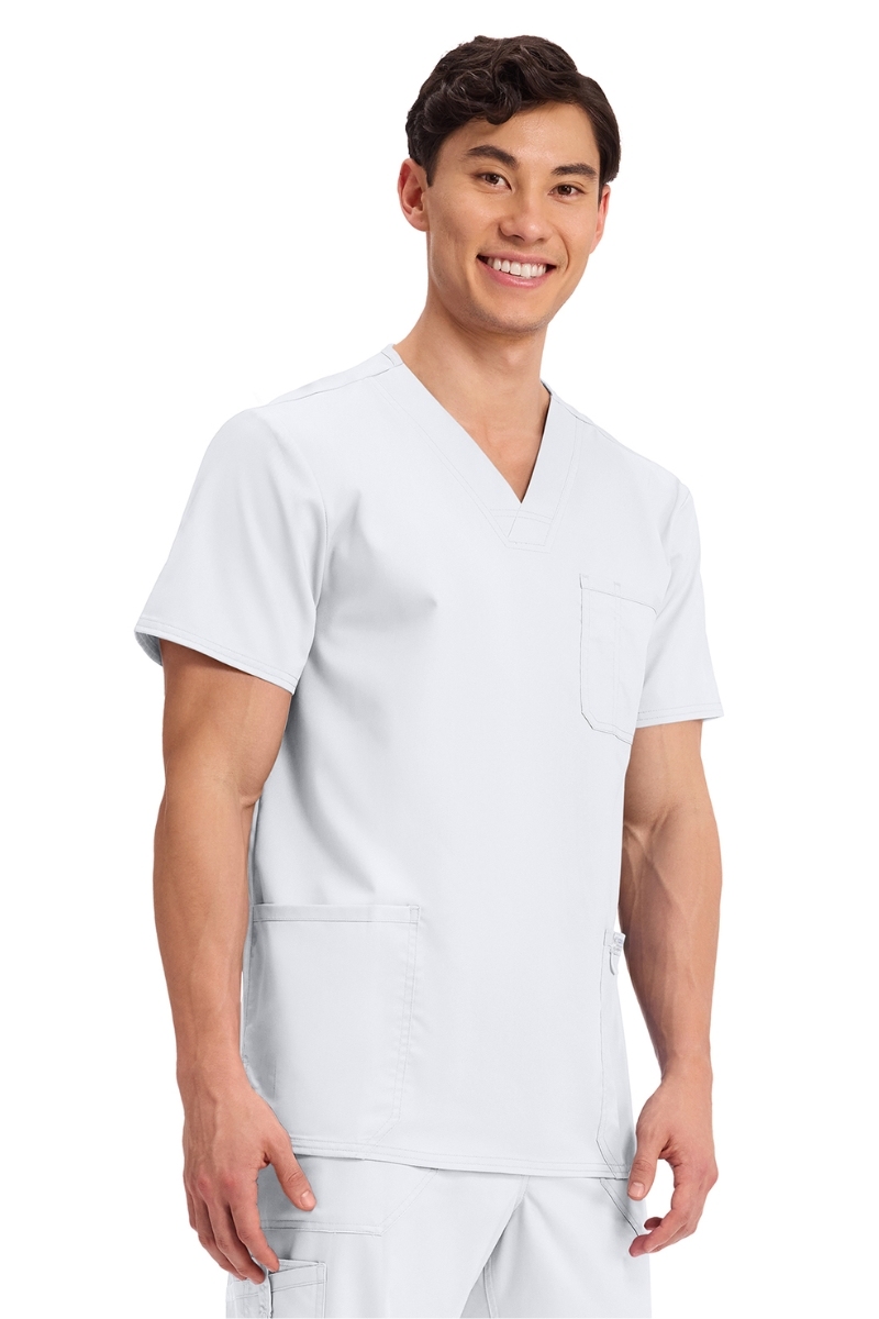 Casaca sanitaria Cherokee cuello de pico blanca WWE670 3