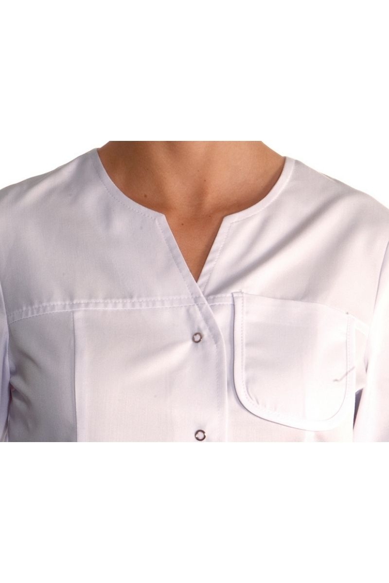 Blusó blanc Dyneke 8274 màniga llarga amb cierres 3
