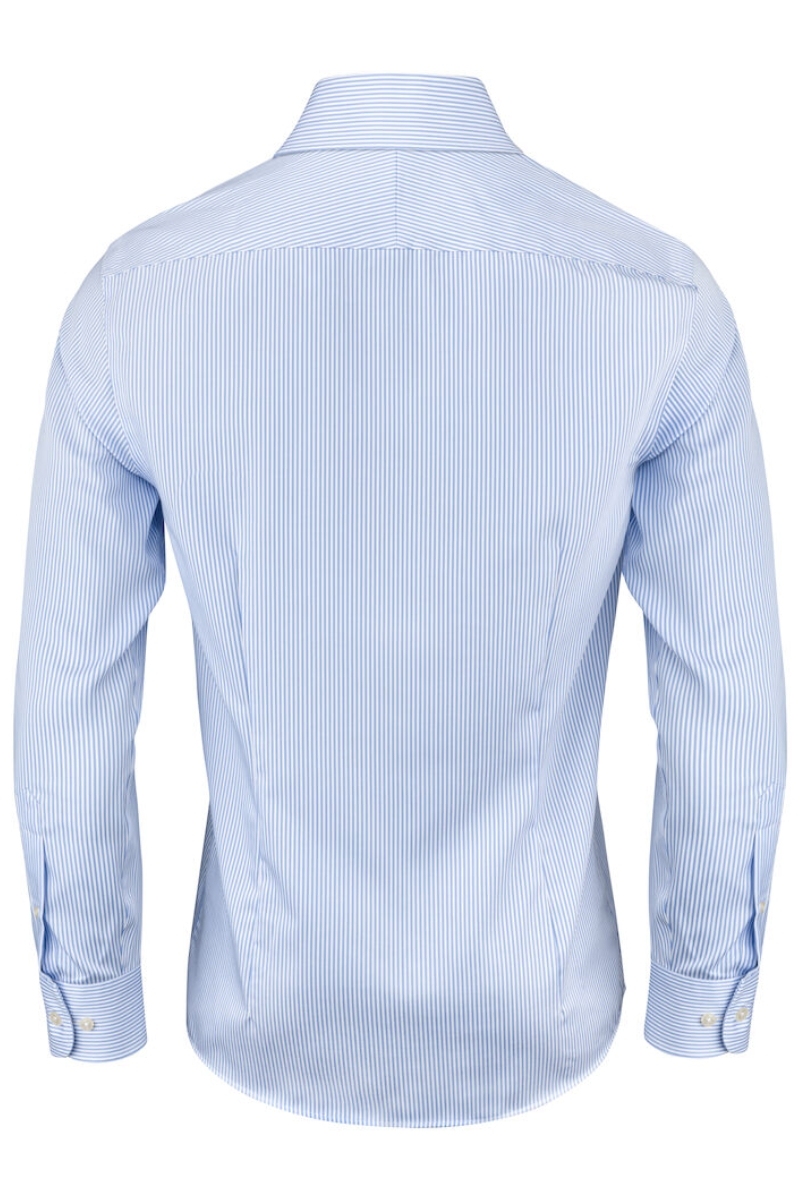 Camisa d'home ratlles blau cel i blanques