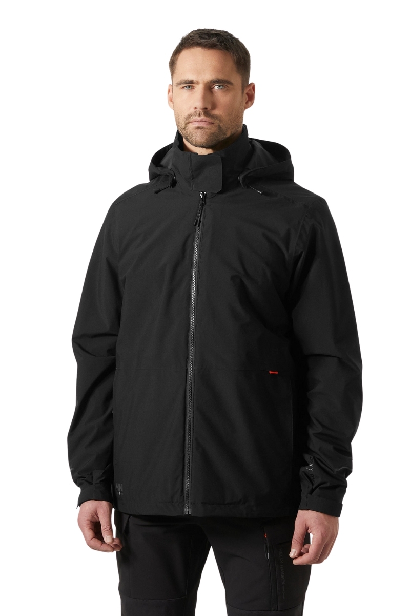 Chaqueta impermeable negra con capucha Helly Hansen