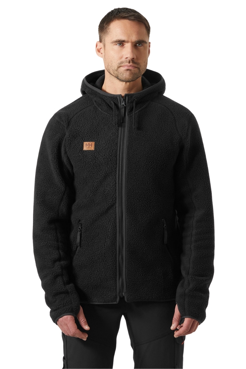 Dessuadora de folre polar negra amb caputxa Helly Hansen