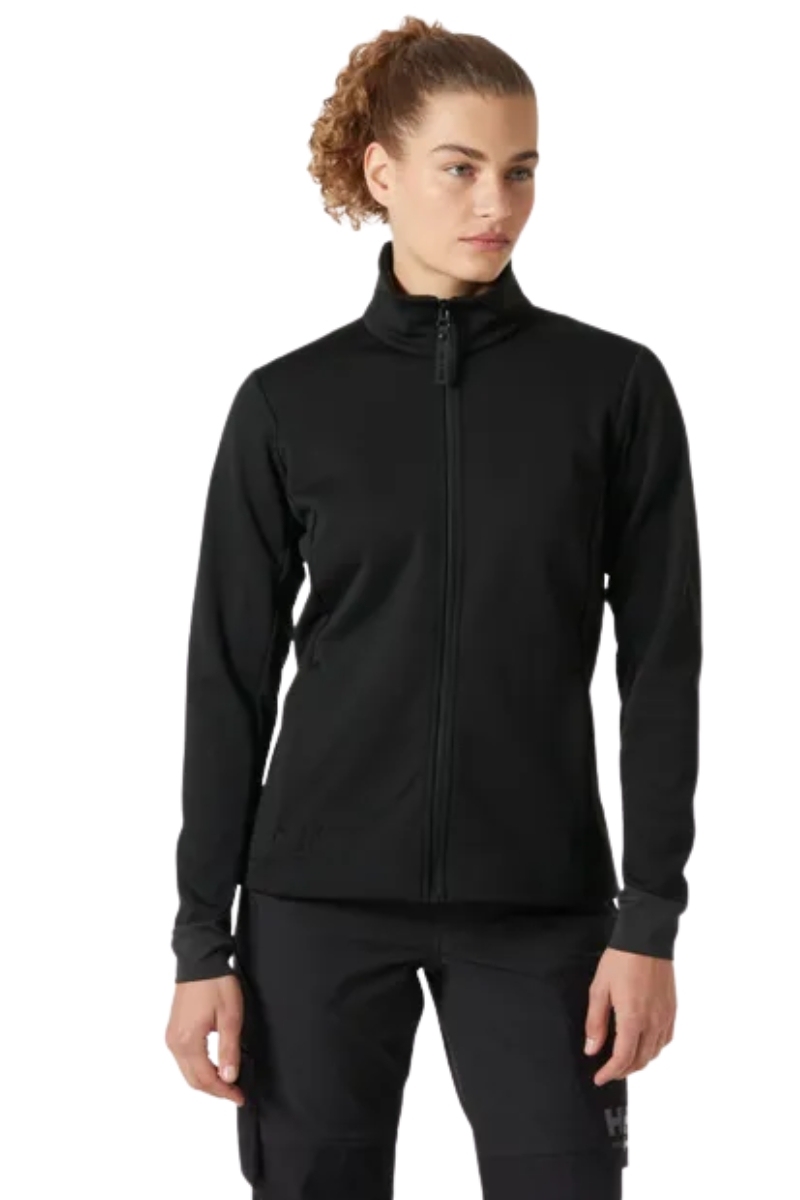 Sudadera cardigan de mujer negra fina con cremallera Helly Hansen