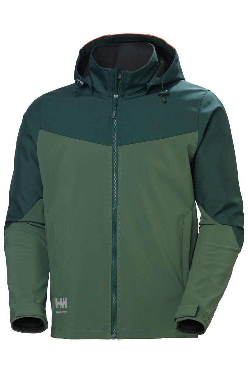 Chaqueta softshell con capucha verde Oxford Helly Hansen
