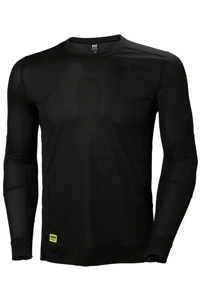 Camiseta interior negra manga larga cuello redondo Helly Hansen Lifa