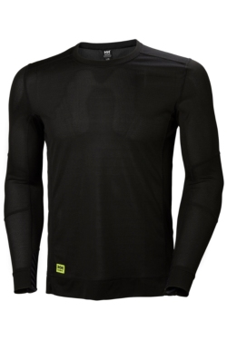 Camiseta interior negra manga larga cuello redondo Helly Hansen Lifa