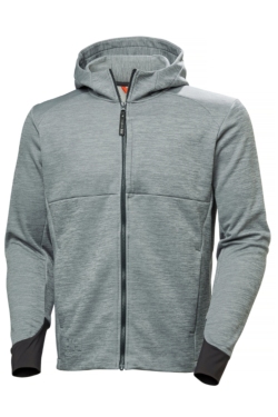 Cardigan técnico gris jaspeado con capucha y cremallera Helly Hansen