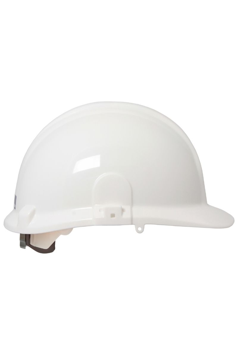 Casco de protección blanco con ruleta para ajuste