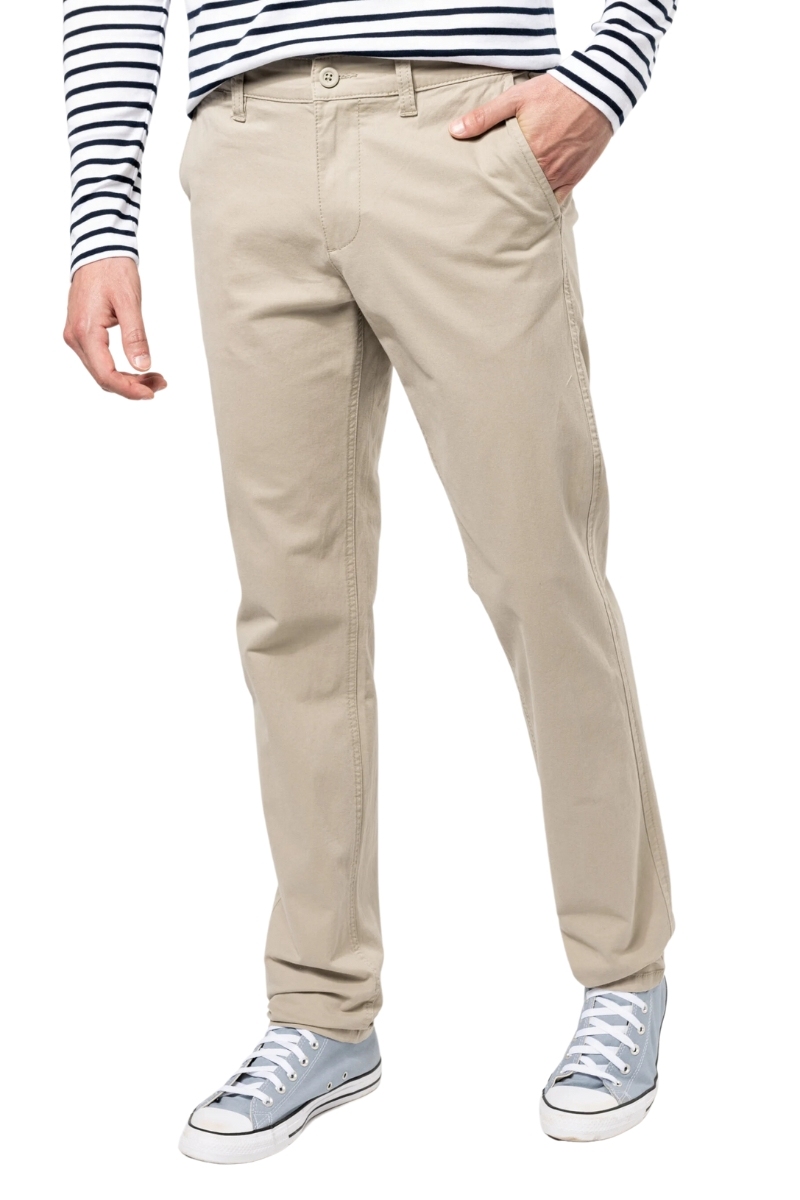 Pantalón hombre colores tipo chino lavado con enzimas