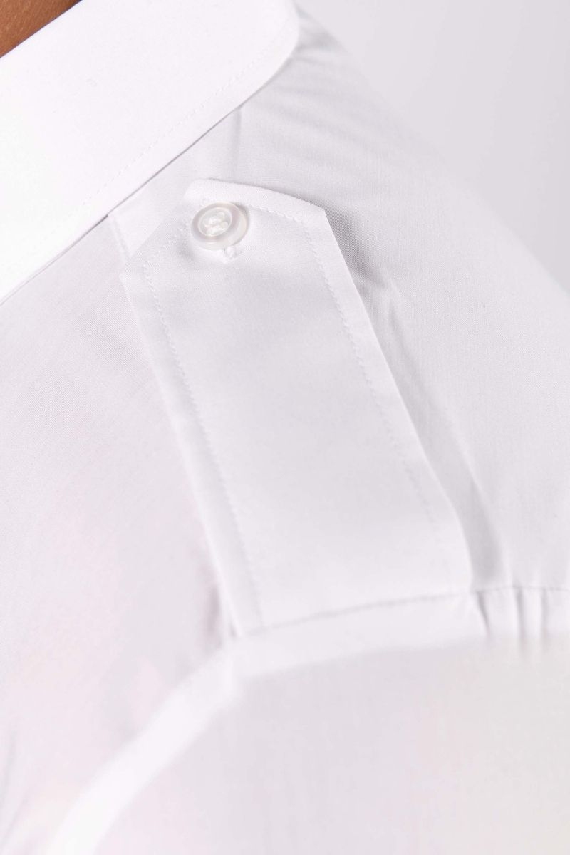 Camisa laboral blanca charreteras de corta.