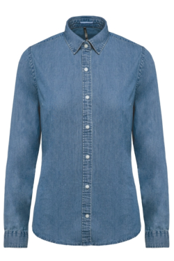Blusa denim de mujer manga larga 100% Algodón Kariban K509