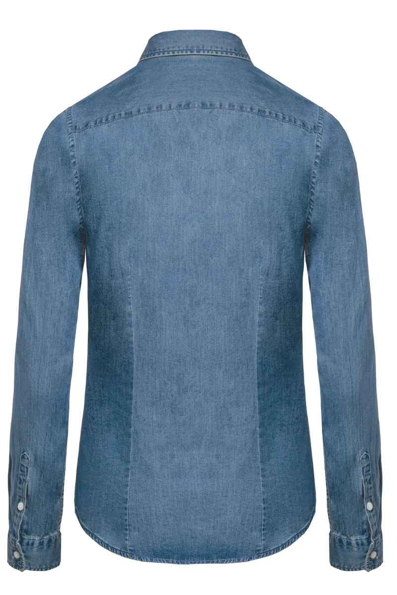 Blusa denim manga larga 100% algodón