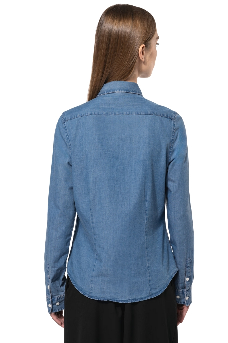 Blusa denim manga larga 100% algodón