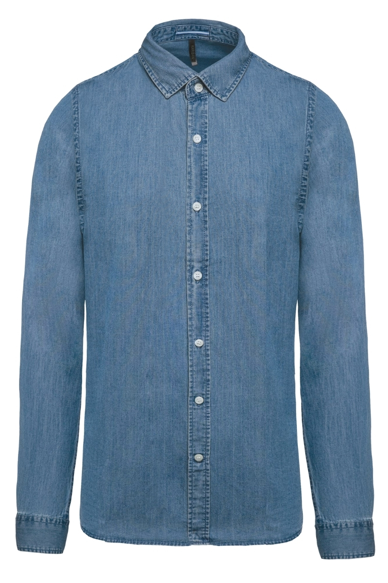 Camisa denim de hombre manga larga 100% Algodón Kariban K512