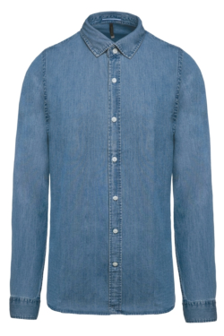 Camisa denim de hombre manga larga 100% Algodón Kariban K512