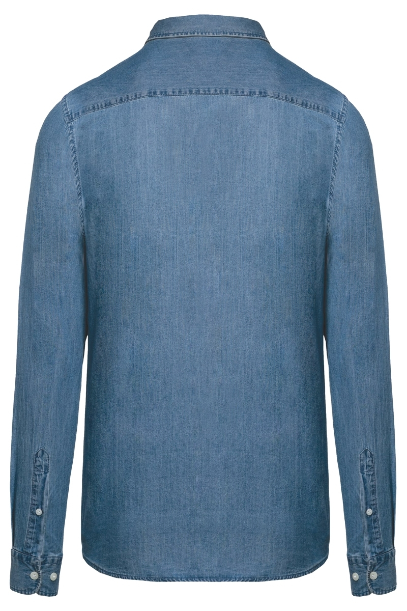 Camisa denim de hombre manga larga 100% algodón