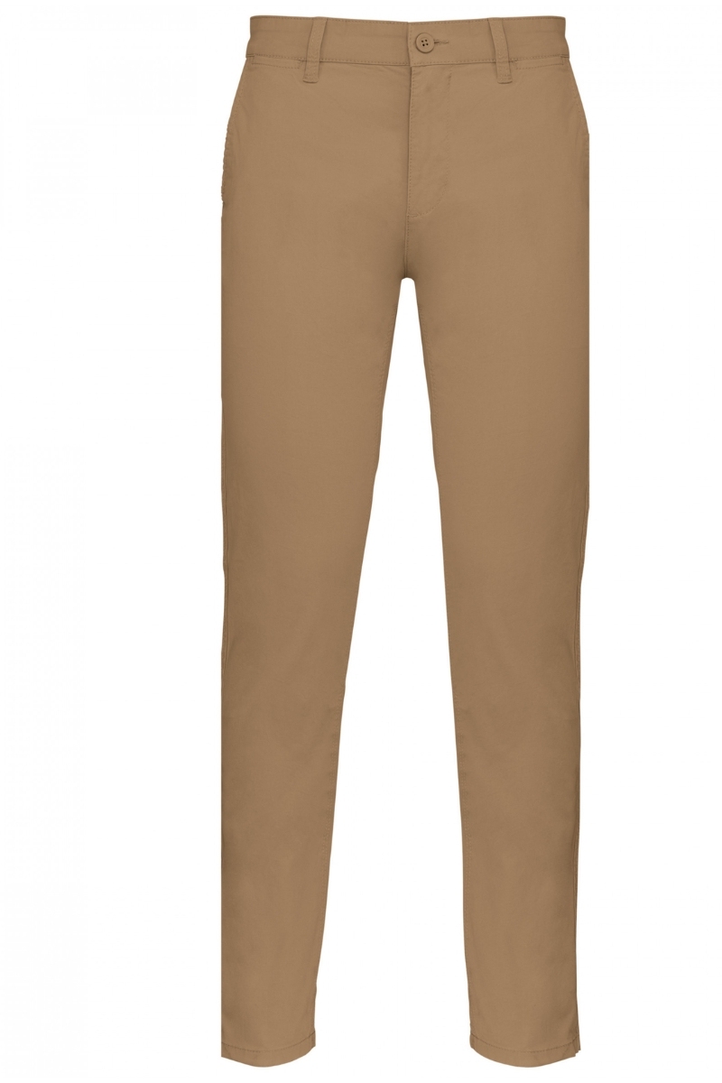 Pantalón Tipo Chino Color Camel de Algodón