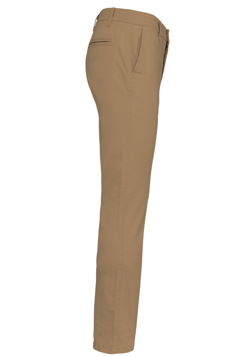 Pantalón hombre tipo chino color camel de algodón elástico