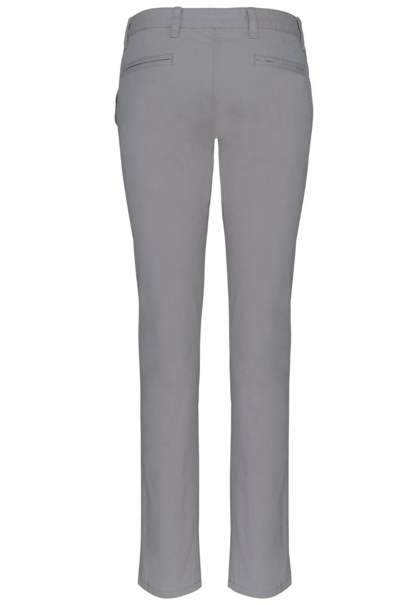 Pantalón mujer tipo chino color gris de algodón elástico