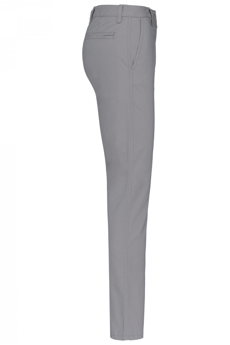 Pantalón mujer tipo chino color gris de algodón elástico