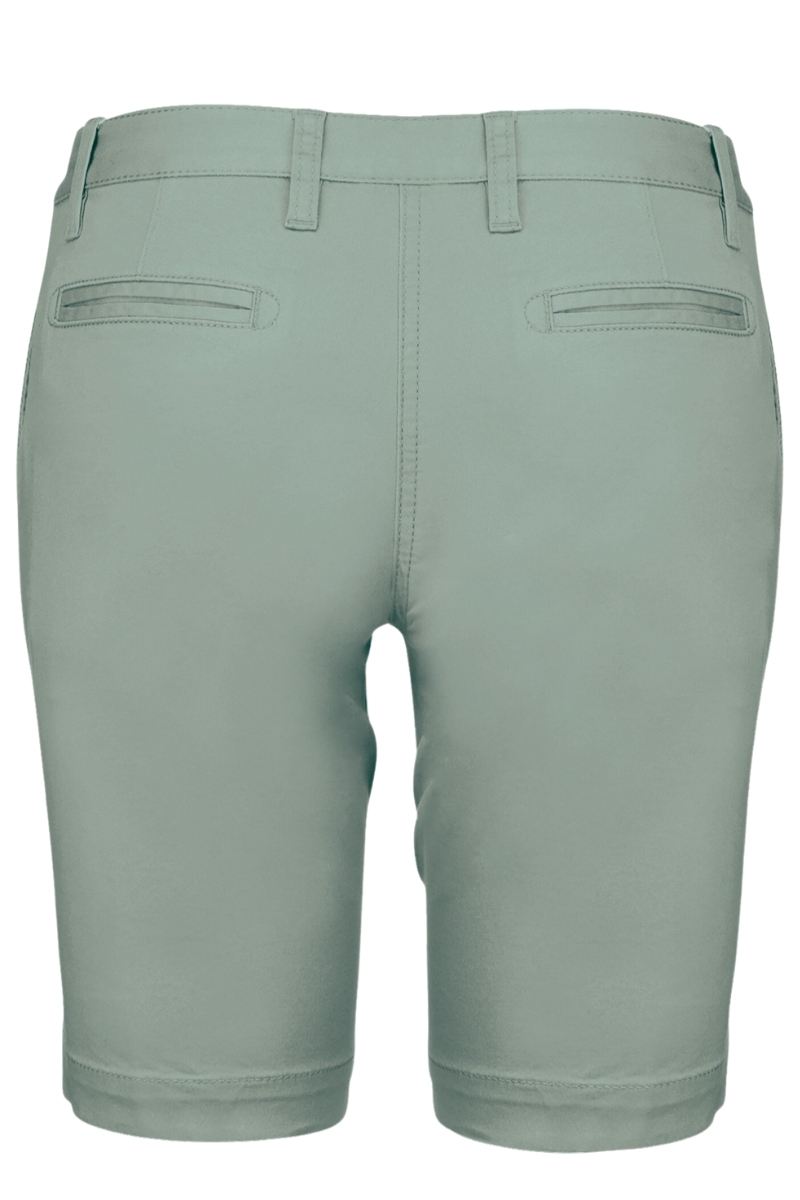 Bermuda chino mujer color sage de algodón elástico