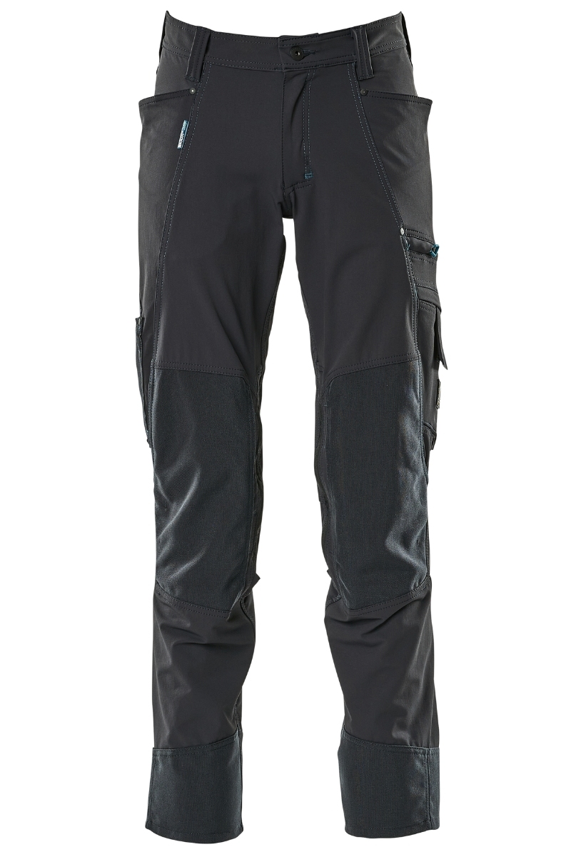 Pantalón laboral azul marino con bolsillos para rodilleras Mascot