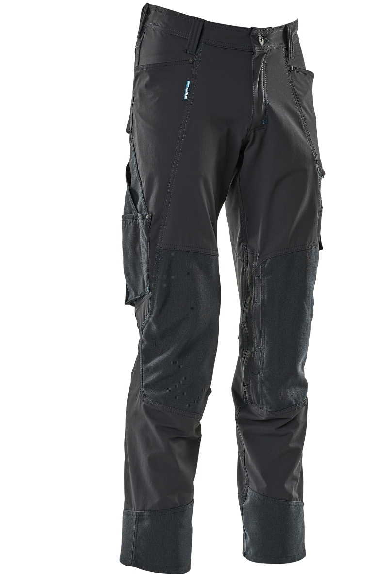 Pantalón de trabajo azul marino con bolsillos para rodilleras