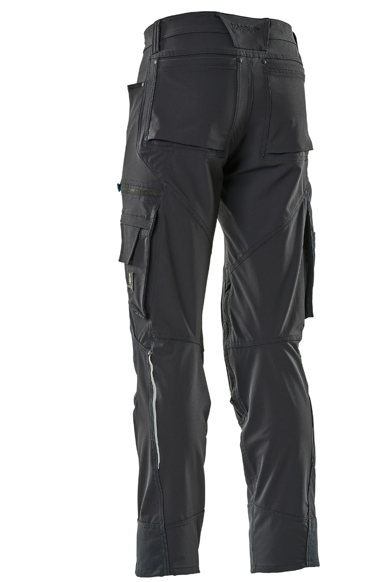 Pantalón de trabajo azul marino con bolsillos para rodilleras