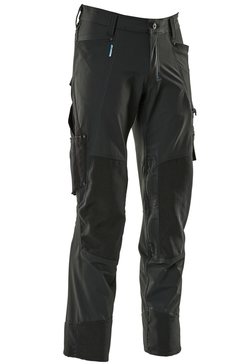 Pantalón laboral negro con bolsillos para rodilleras Mascot 2