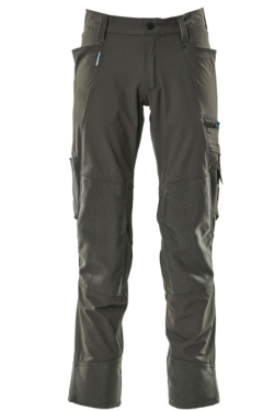 Pantalón laboral gris antracita con bolsillos para rodilleras Mascot