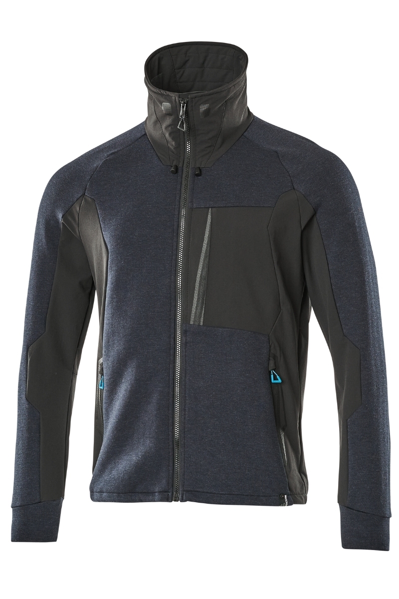 Sudadera con cremallera azul marino negra y cuello alto Mascot