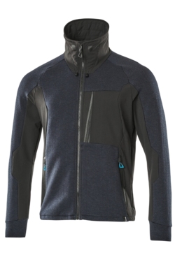 Sudadera con cremallera azul marino negra y cuello alto Mascot