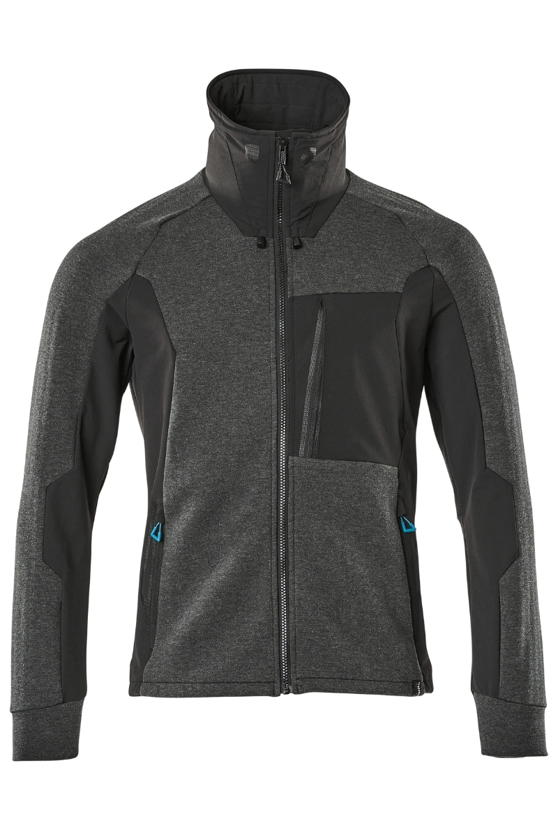 Sudadera con cremallera gris antracita negra y cuello alto Mascot