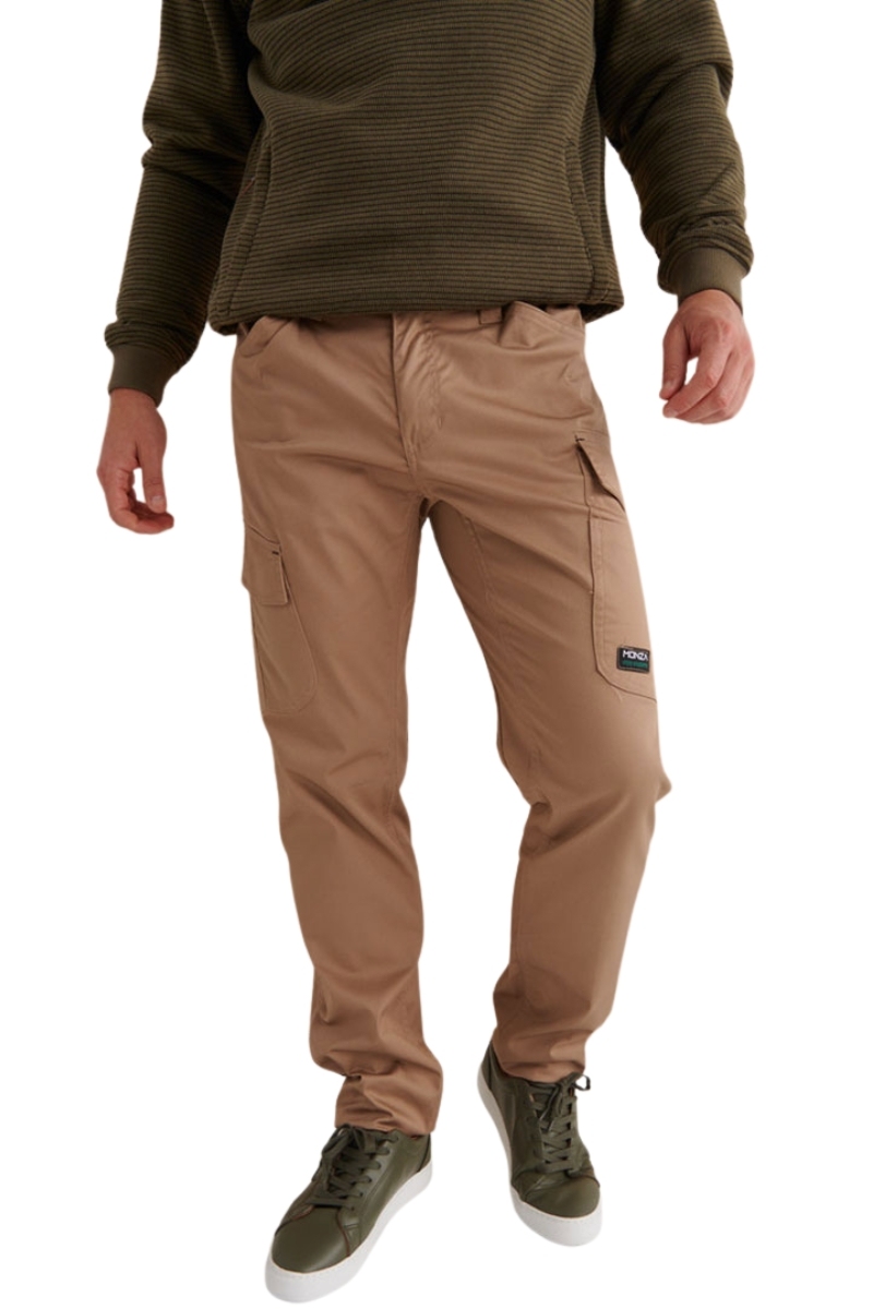 Pantalón de trabajo beige elástico entrepierna reforzada