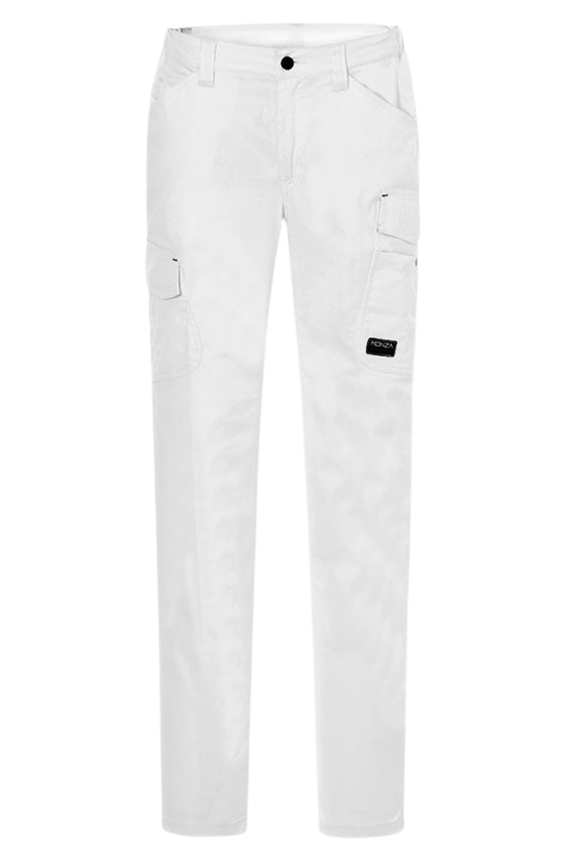 Pantalón multibolsillos blanco elástico entrepierna reforzada Monza 1141TOP
