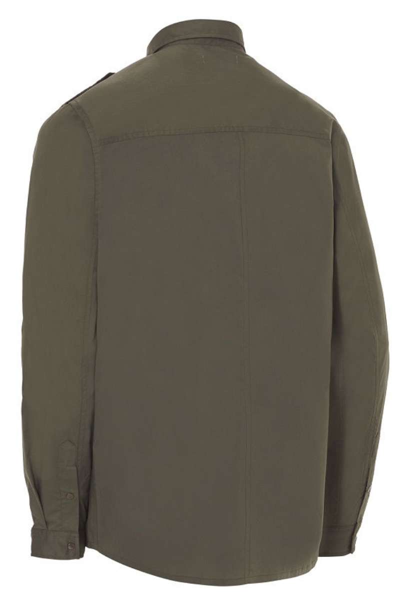 Camisa d'home verd kaki tancament lateral