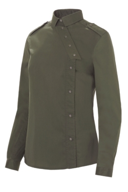 Blusa de mujer verde kaki cierre lateral con corchetes Monza 2252