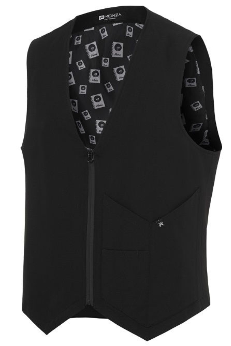 Chaleco de hombre de sala negro elástico slim fit Monza 4027