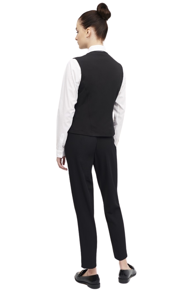 Chaleco mujer negro de sala elástico