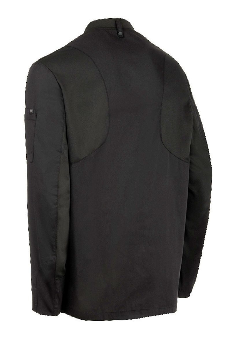 Chaqueta de cocina negra transpirable 1