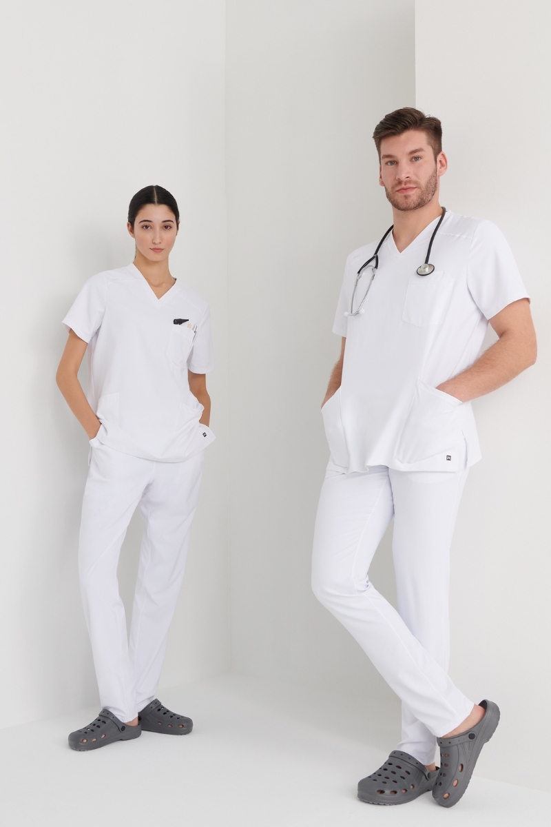 Pantaló pijama sanitari blanc polièster tècnic